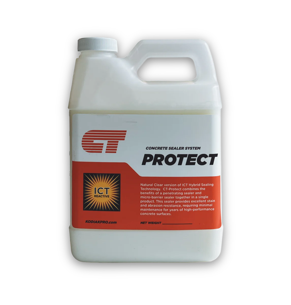 Bottle of ICT Protect Concrete Sealer, 1 litre, sold by Designer Concrete Supplies, the UK and European distributor of Kodiak Pro and ICT Reactive
