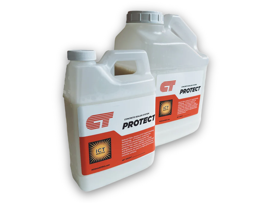 Bottle of ICT Protect Concrete Sealer, 4 litre, sold by Designer Concrete Supplies, the UK and European distributor of Kodiak Pro and ICT Reactive