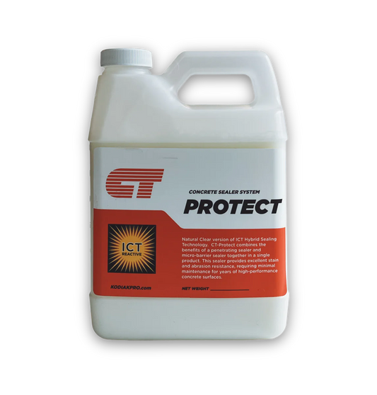 Bottle of ICT Protect Concrete Sealer, 1 litre, sold by Designer Concrete Supplies, the UK and European distributor of Kodiak Pro and ICT Reactive